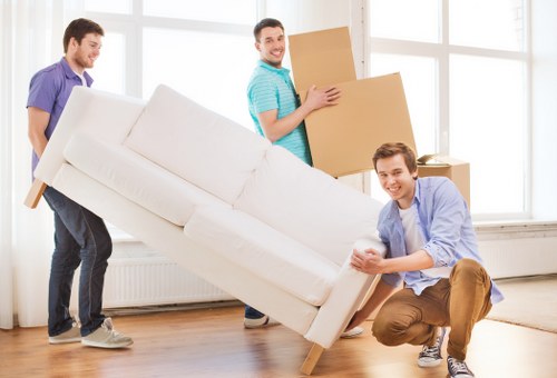 Loading furniture into a truck for an Earls Court house move