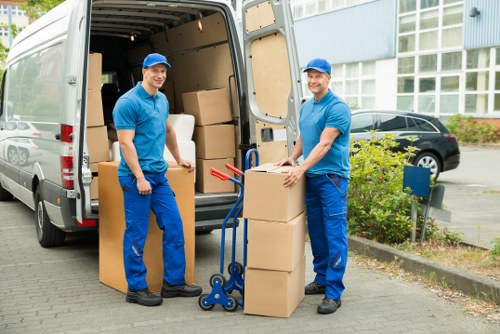 Local removals van prepared for a furniture move near Earls Court