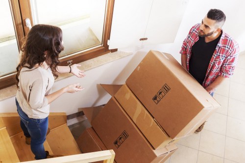 Removal van loading items for a local move in Earls Court