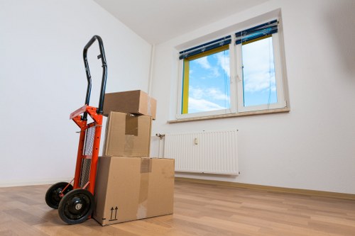 Removals vehicle prepared for an Earls Court house move
