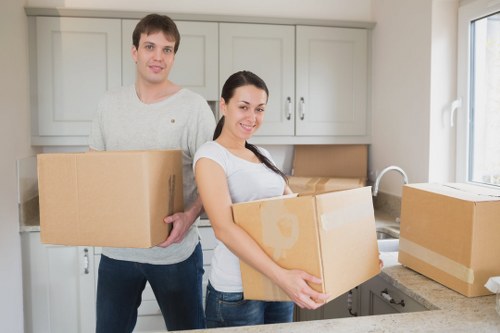 Boxes and moving essentials prepared for a house move in Earls Court